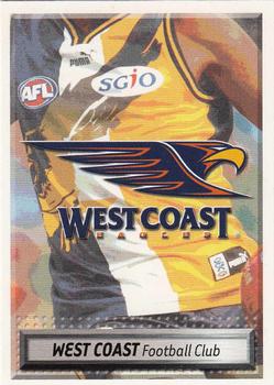 2003 Select The Advertiser-Sunday Mail AFL #121 West Coast Eagles Front